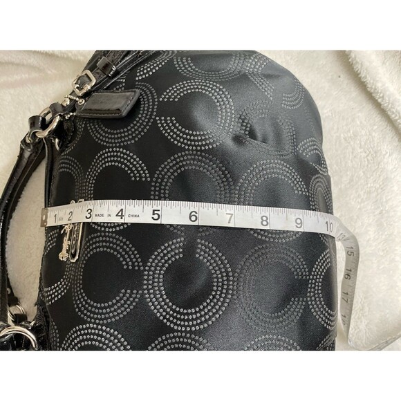 Coach Madison Dotted Op Art Sophia Satchel Bag Purse Large. Black. 15957 - Picture 16 of 16